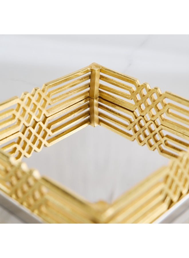 Home Box طبق مربع زخرفي باللون الذهبي - Image 3